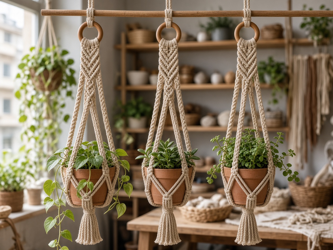 Plant hangers at Macrame Mintcrest